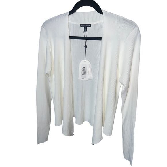 Universal Standard Ribbed Open Front Cardigan Ivory White Size S NWT - Picture 1 of 5